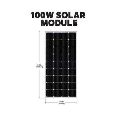 Go Power! Monocrystalline Solar Panel Kit, 100 W, 18.4V DC, 5.43 A 78220